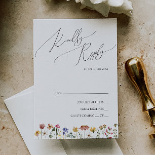 Colourful Wildflower RSVP Card