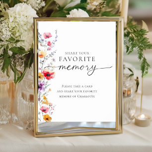 Colourful Wildflower "Share your favourite memory" Poster