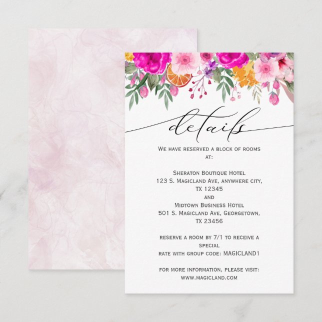 Colourful Wildflower Spring  Enclosure Card (Front/Back)