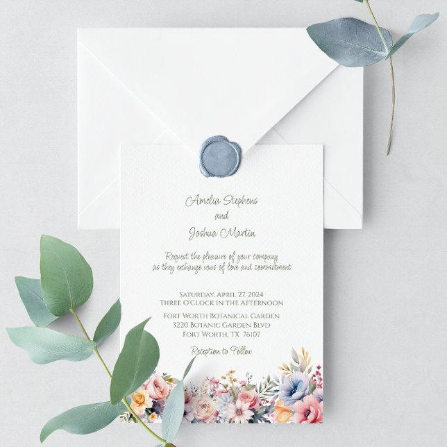 Colourful Wildflower Spring Wedding Invitation (Creator Uploaded)