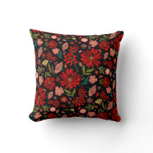 Colourful Wildflower Summer Floral Black