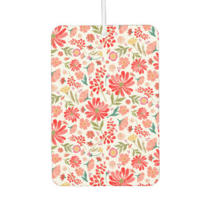 Colourful Wildflower Summer Floral White Car Air Freshener