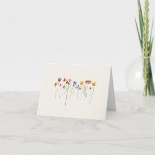 Colourful Wildflower Thank you Note Card