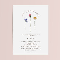 Colourful Wildflower Third Birthday Party