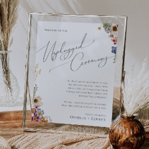 Colourful Wildflower Unplugged Ceremony Poster