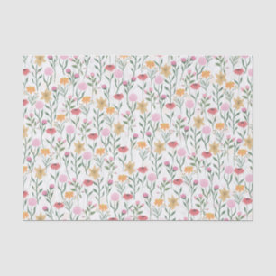 Colourful Wildflower Watercolor Design Tissue Paper