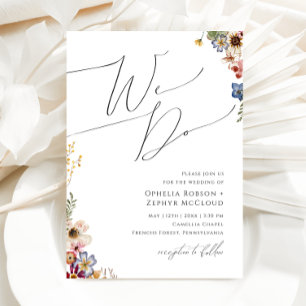 Colourful Wildflower We Do Wedding Invitation
