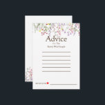 Colourful Wildflower Wedding Advice Card<br><div class="desc">This is Beautiful elegant wildflower Wedding Advice Card. This colourful wildflower wedding advice card is perfect for your simple,  whimsical boho rainbow summer wedding. It is perfect as wedding place cards,  business cards and more. Click on the customise it button to personalise the design.</div>