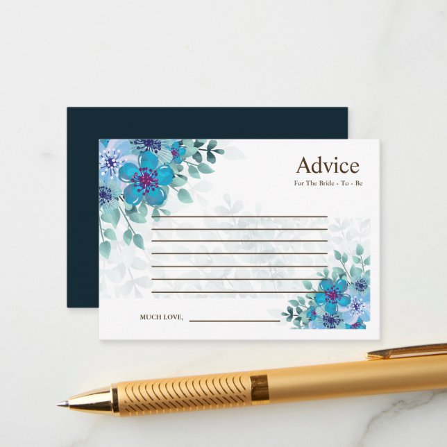 Colourful Wildflower Wedding Advice Card (Front/Back In Situ)