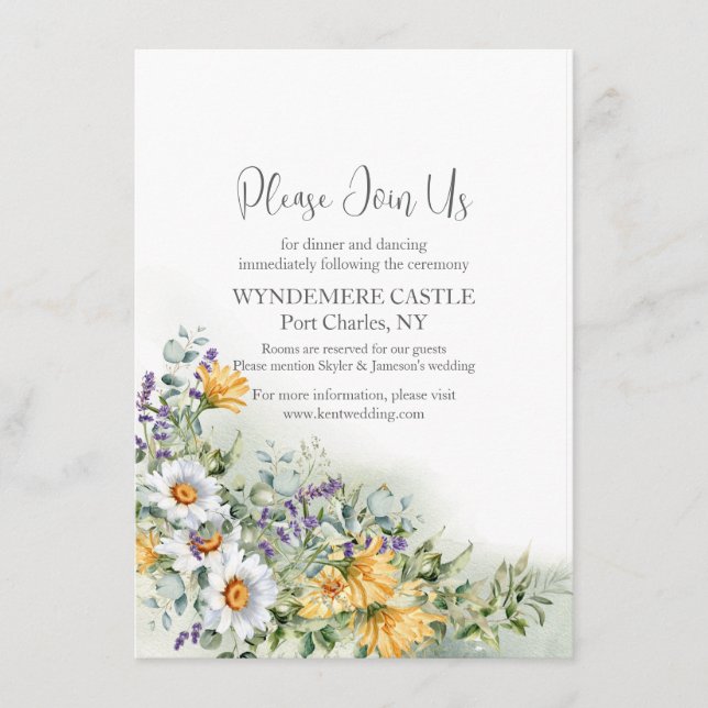 Colourful Wildflower Wedding Enclosure Card (Front)