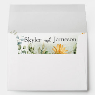 Colourful Wildflower Wedding Envelope