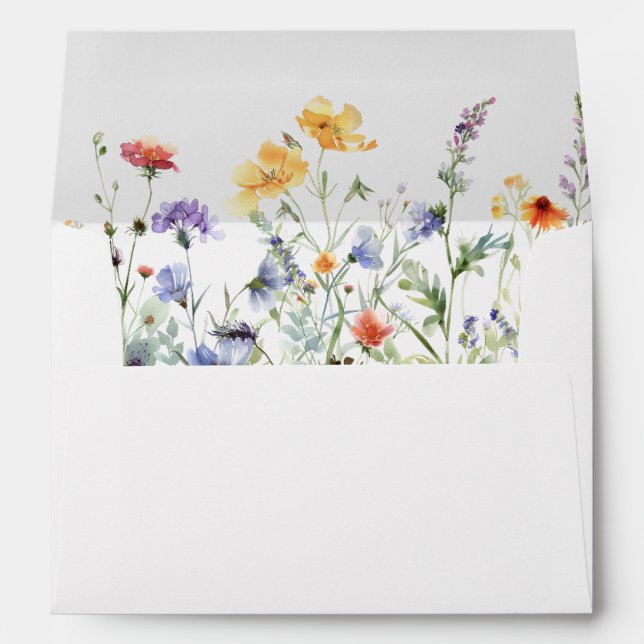 Colourful Wildflower Wedding Envelope (Back (Bottom))