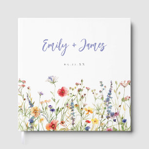 Colourful Wildflower Wedding Guest Book
