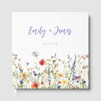 Colourful Wildflower Wedding Guest Book