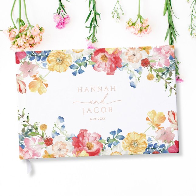 Colourful Wildflower Wedding  Guest Book (Creator Uploaded)