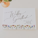 Colourful Wildflower | Wedding Guestbook<br><div class="desc">This colourful wildflower | wedding guestbook is perfect for your simple, whimsical boho rainbow summer wedding. The bright, enchanted pink, yellow, orange, blue, and gold colour florals give this product the feel of a minimalist elegant vintage hippie spring garden. The modern design is artsy and delicate, portraying a classic earthy...</div>