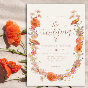 Colourful Wildflower Wedding Invitation