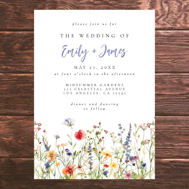 Colourful Wildflower Wedding Invitation (Creator Uploaded)