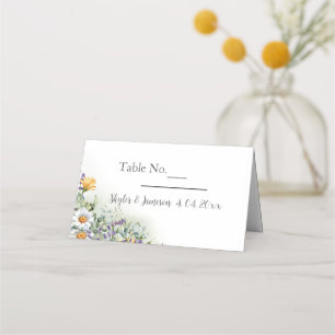 Colourful Wildflower Wedding Place Card