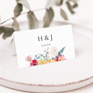 Colourful Wildflower Wedding  Place Card
