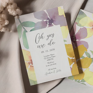 Colourful Wildflower Wedding Reception Invite