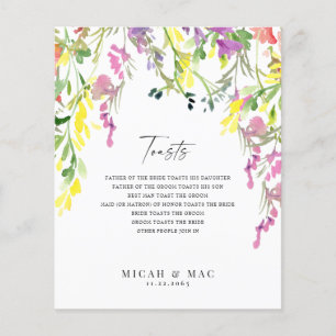 Colourful Wildflower Wedding Reception Toasts