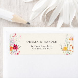 Colourful Wildflower Wedding Return Address