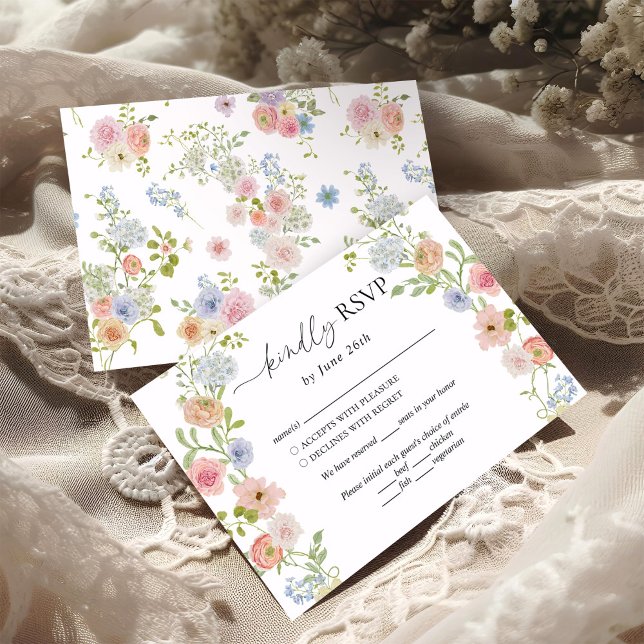Colourful Wildflower Wedding RSVP Card (Creator Uploaded)