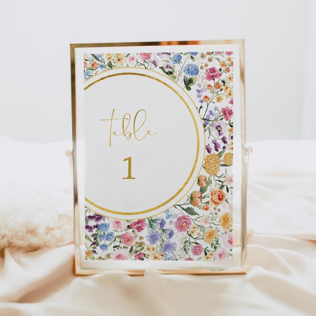 Colourful Wildflower Wedding Table Number (Creator Uploaded)