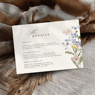 Colourful wildflower wedding templa Wedding Detail Enclosure Card