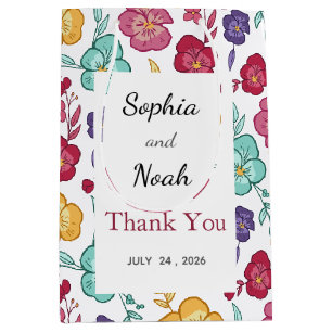 Colourful Wildflower Wedding Thank You Gift Bag
