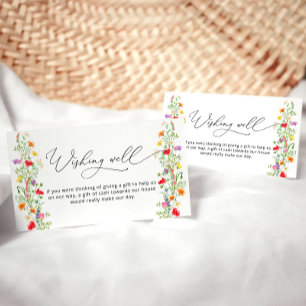 Colourful wildflower wishing well bridal shower enclosure card