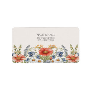Colourful Wildflowers Address Label