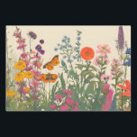 Colourful Wildflowers and Butterflies  Wrapping Paper Sheet<br><div class="desc">Wildflowers illustration</div>