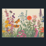 Colourful Wildflowers and Butterflies  Wrapping Paper Sheet<br><div class="desc">Wildflowers illustration</div>