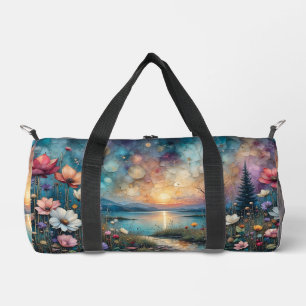 Colourful Wildflowers at Waters Edge Duffle Bag