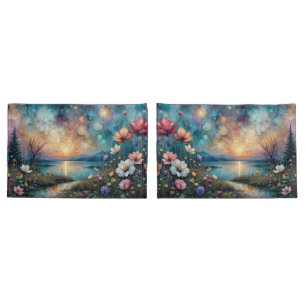 Colourful Wildflowers at Waters Edge Pillowcase