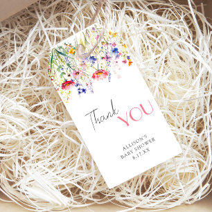 Colourful Wildflowers Baby In Bloom Baby Shower Gift Tags