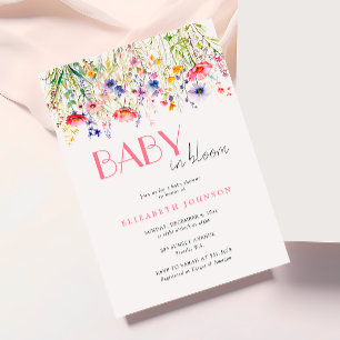 Colourful Wildflowers Baby In Bloom Baby Shower Invitation