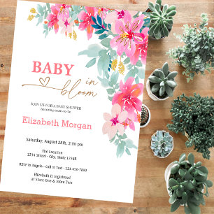 Colourful Wildflowers Baby in Bloom  Baby Shower Invitation