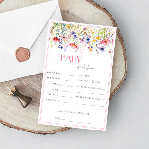 Colourful Wildflowers Baby Shower Predictions Game