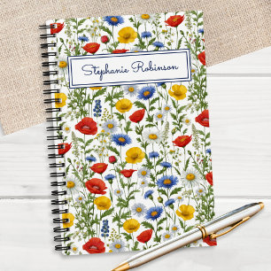 Colourful Wildflowers Beautiful Floral Personalise Notebook