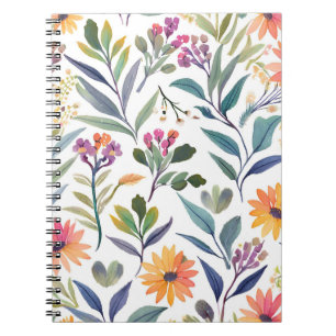 Colourful Wildflowers   Beautiful Floral Watercolo Notebook