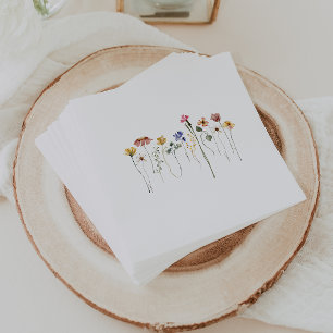Colourful Wildflowers Birthday Party Napkin