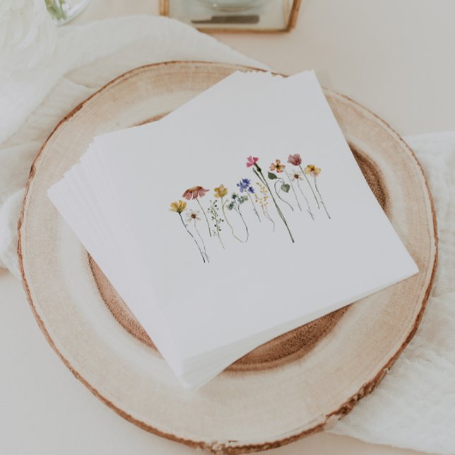 Colourful Wildflowers Birthday Party Napkin (Creator Uploaded)