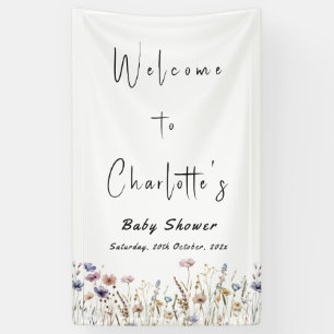 Colourful Wildflowers Boho Baby Shower Banner