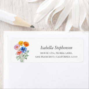 Colourful Wildflowers Boho Return Address