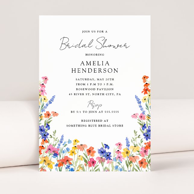 Colourful Wildflowers Bridal Shower Invitation (Creator Uploaded)