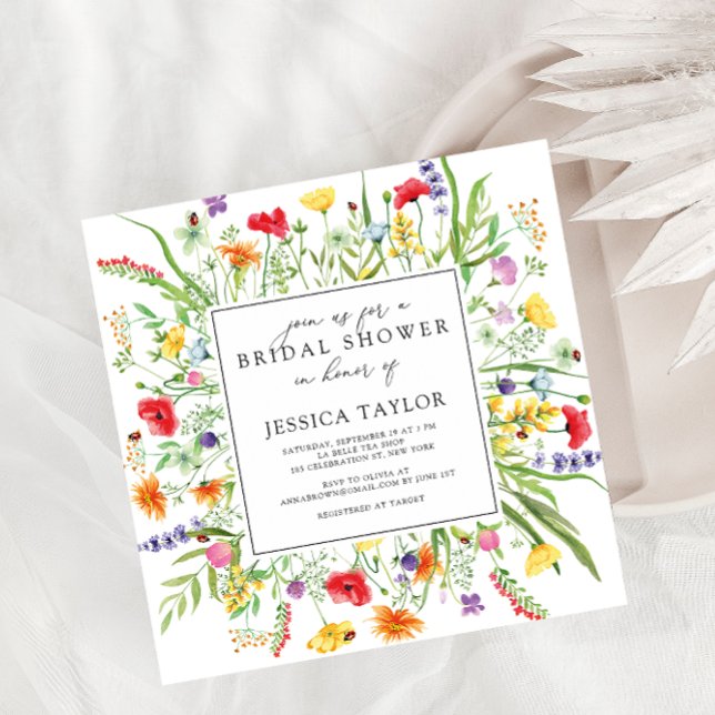 Colourful Wildflowers Bridal Shower Invitation (Creator Uploaded)