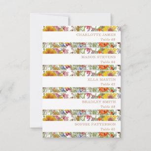 Colourful Wildflowers Country Wedding Seating Invitation